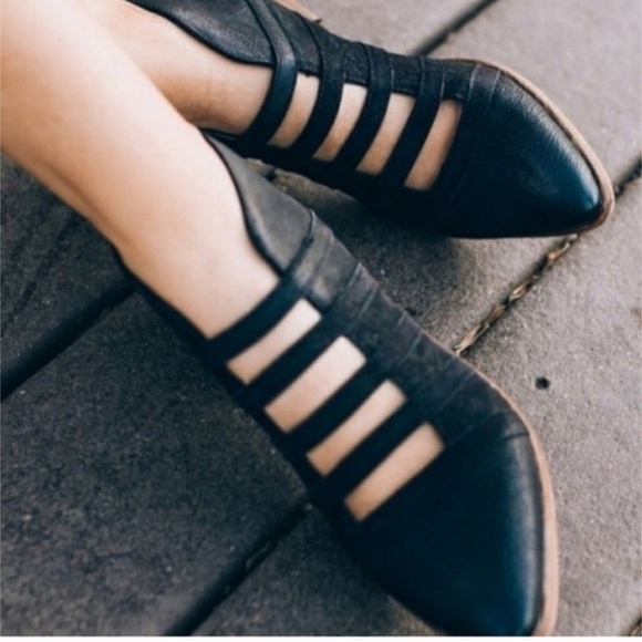 FREE PEOPLE EMMA black woman bohemian western pointed toe zip closure bootie 8.5 - Picture 2 of 11